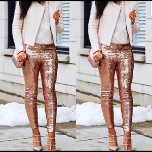 Rose Gold Sequin Leggings
